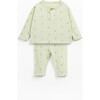 Knit Pointelle Baby Set, Green - Mixed Apparel Set - 1 - thumbnail