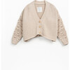 Knit Cardigan, Beige - Cardigans - 1 - thumbnail