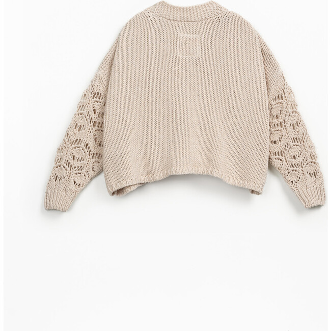 Knit Cardigan, Beige - Cardigans - 2