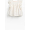 Flutter Sleeve Tunic, Cream - Blouses - 1 - thumbnail