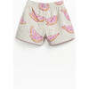 Girls Watermelon Print Terry Shorts, Beige - Shorts - 2