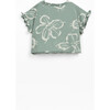 Floral Tee, Green - T-Shirts - 2