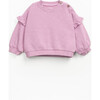 Fleece Crewneck Sweater, Purple - Sweatshirts - 1 - thumbnail