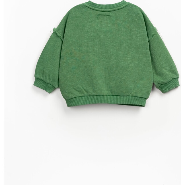 Fleece Crewneck Sweater, Green - Sweaters - 2
