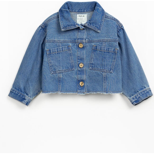 Cropped Denim Jacket, Blue