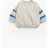 Asymmetrical Retro Sweatshirt, Beige - Sweatshirts - 1 - thumbnail