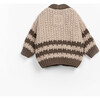 Chunky Knit Cardigan, Beige - Cardigans - 2