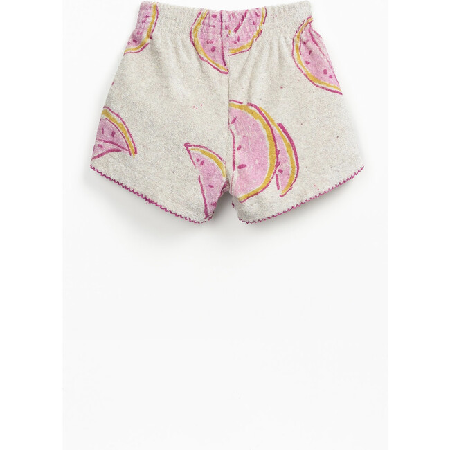 Baby Watermelon Print Terry Shorts, Beige - Shorts - 2