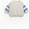 Asymmetrical Retro Sweatshirt, Beige - Sweatshirts - 2