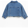 Cropped Denim Jacket, Blue - Jackets - 2