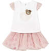 Teddy Baby Rose Skirt Set, Pink - Mixed Apparel Set - 1 - thumbnail