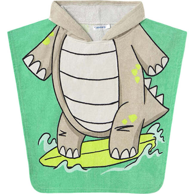 Surfing Dinosaur Hoodie Towel, Teal