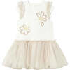 Sleeveless Floral Ruffle Dress, Champagne - Dresses - 1 - thumbnail