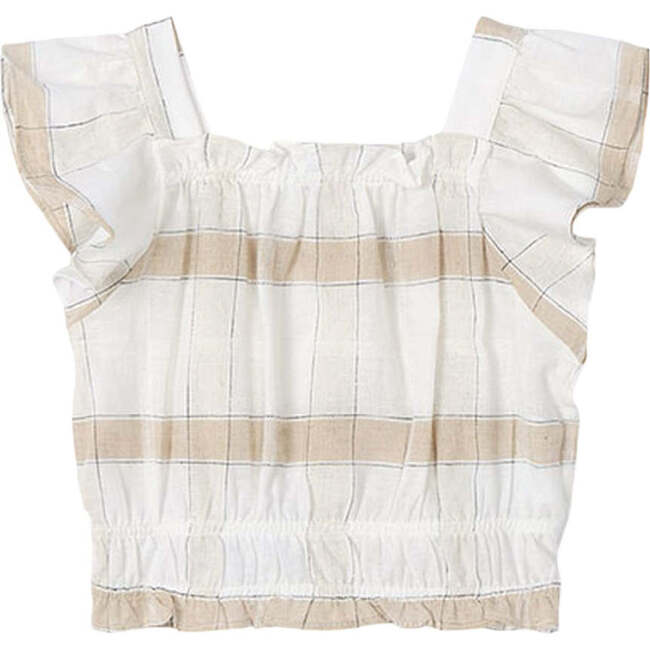 Striped Loose Ruffle Shirt, Cinnamon - Blouses - 2