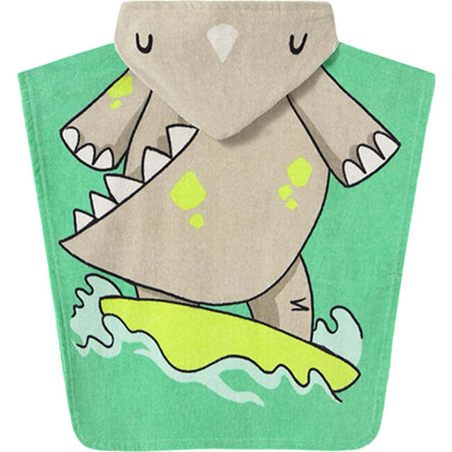 Surfing Dinosaur Hoodie Towel, Teal