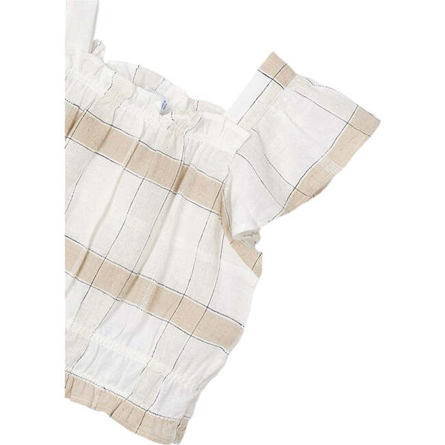 Striped Loose Ruffle Shirt, Cinnamon - Blouses - 3