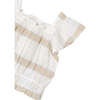 Striped Loose Ruffle Shirt, Cinnamon - Blouses - 3