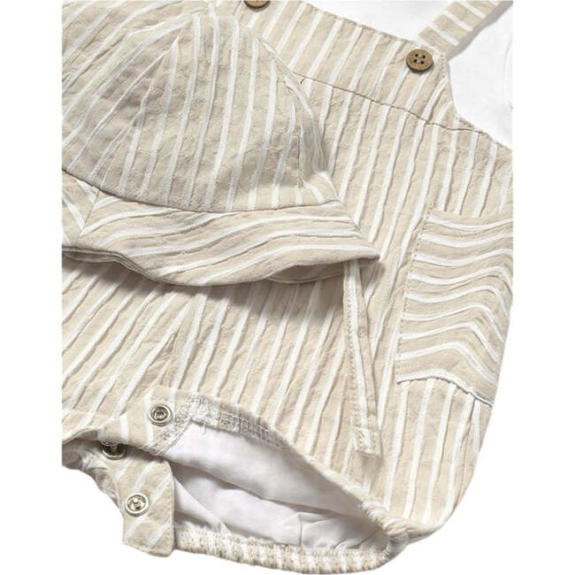 Root Striped Romper Set, Beige - Mixed Apparel Set - 3