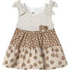 Layered Cookie Bear Dress, Brown - Dresses - 1 - thumbnail