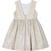 Linen Ornamental Sleeveless Dress, Ivory - Dresses - 2