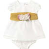 Floral Band Dress, Cream - Dresses - 1 - thumbnail