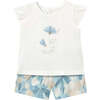 Floral Bermudas Set, Sky - Mixed Apparel Set - 1 - thumbnail
