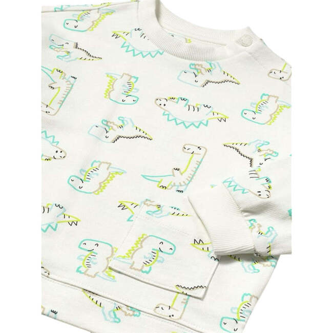 Dinosaur Sweatshirt, Cream - Sweatshirts - 3