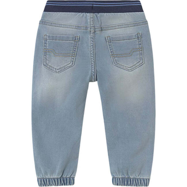 Bleached Drawstring Jeans, Blue - Jeans - 2