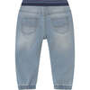Bleached Drawstring Jeans, Blue - Jeans - 2