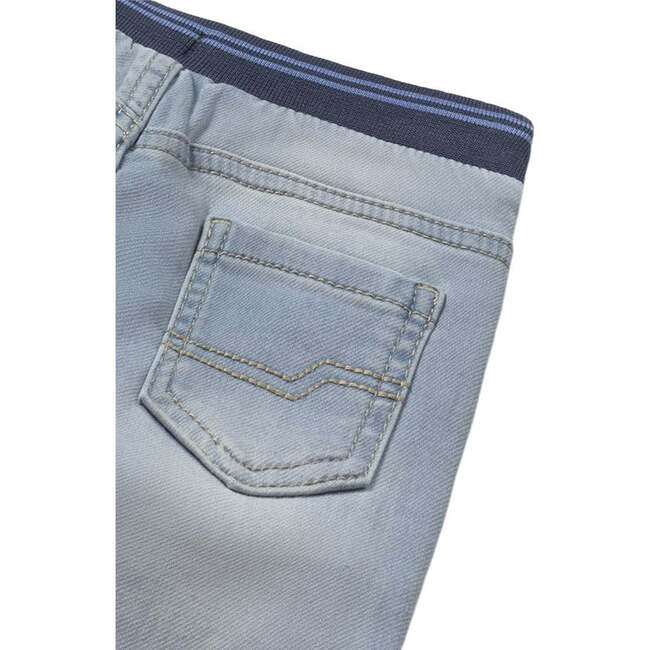 Bleached Drawstring Jeans, Blue - Jeans - 3