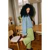 Women's Vichy Frilled Trousers, Matcha Green - Pants - 2
