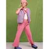 Women's Vichy Frilled Trousers, Wild Berry - Pants - 3
