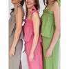 Women's Vichy Frilled Top, Wild Berry - Tank Tops - 2