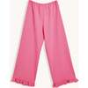 Women's Vichy Frilled Trousers, Wild Berry - Pants - 4