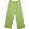 Women's Vichy Frilled Trousers, Matcha Green - Pants - 4