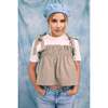Women's Vichy Frilled Top, Foggy Brown - Tank Tops - 2