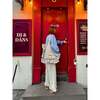 Women's Vichy Frilled Trousers, Foggy Brown - Pants - 4