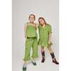 Vichy Frilled Trousers, Matcha Green - Pants - 2