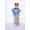 Vichy Frilled Trousers, Foggy Brown - Pants - 4
