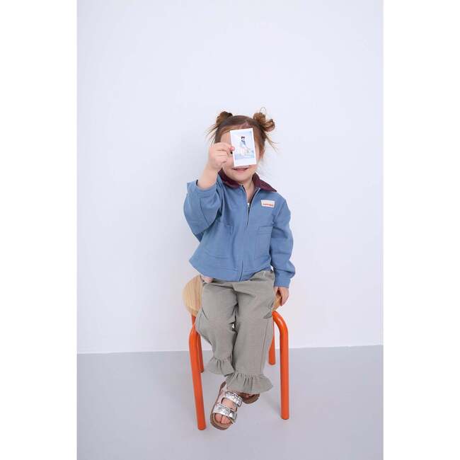 Vichy Frilled Trousers, Foggy Brown - Pants - 5