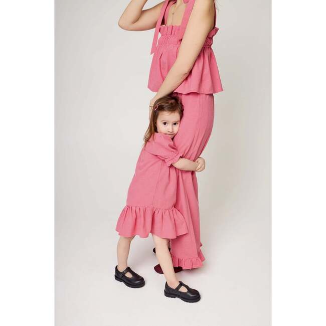 Vichy Frilled Dress, Wild Berry - Dresses - 2