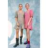 Women's Vichy Frilled Dress, Foggy Brown - Dresses - 3