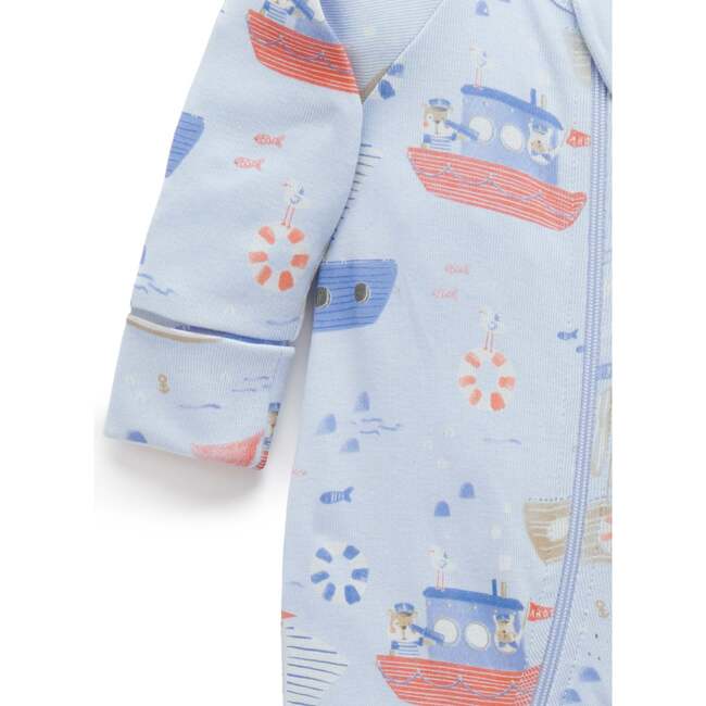 Printed Zip Growsuit Captain Doggy Print - Footie Pajamas - 3