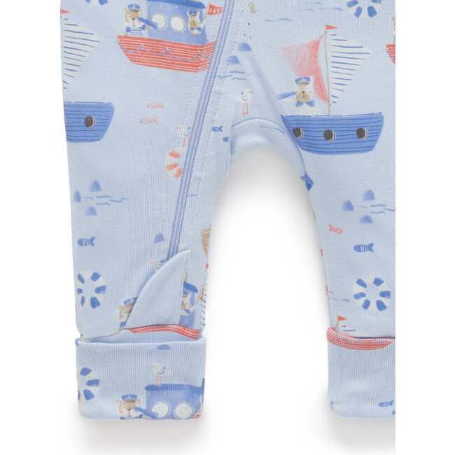 Printed Zip Growsuit Captain Doggy Print - Footie Pajamas - 4