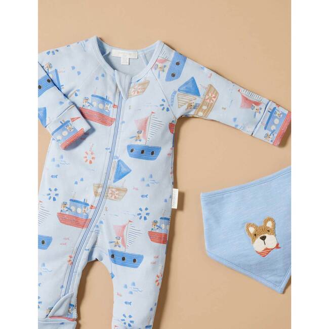 Printed Zip Growsuit Captain Doggy Print - Footie Pajamas - 5
