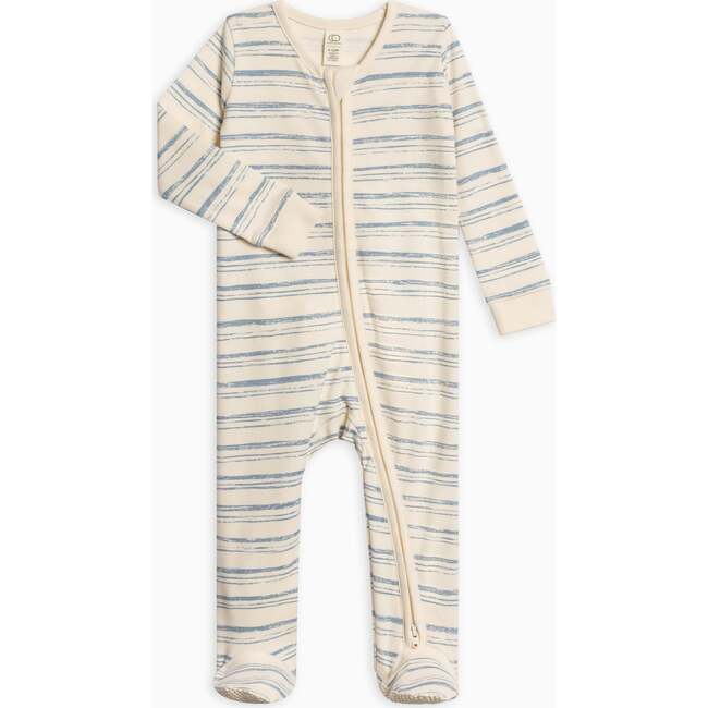 Peyton Zipper Sleeper Wave Stripe / Rain