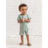 Mason Short Sleeve Romper Pebble / Jade - Rompers - 2