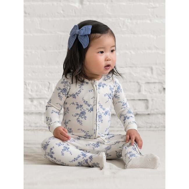 Peyton Zipper Sleeper Wave Stripe / Rain - Footie Pajamas - 2