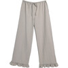 Women's Vichy Frilled Trousers, Foggy Brown - Pants - 1 - thumbnail