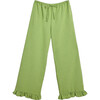 Women's Vichy Frilled Trousers, Matcha Green - Pants - 1 - thumbnail